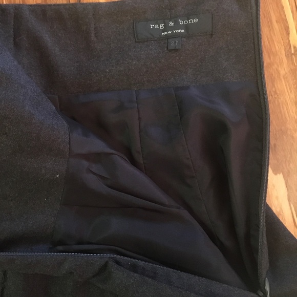 Rag & Bone Grey Wool Gored Skirt w/ Pkts -Size 27 - Picture 4 of 6